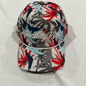 Adidas Sunday Pins Limited Edition White Black Gray Blue Red Ball Cap Golf Palms
